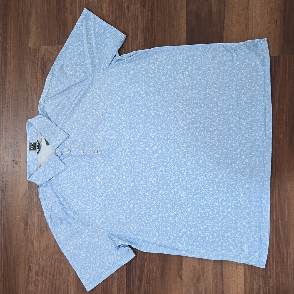 NWT  QED STYLE  Golf Sky Wendover Polo Men's XL Color Sky